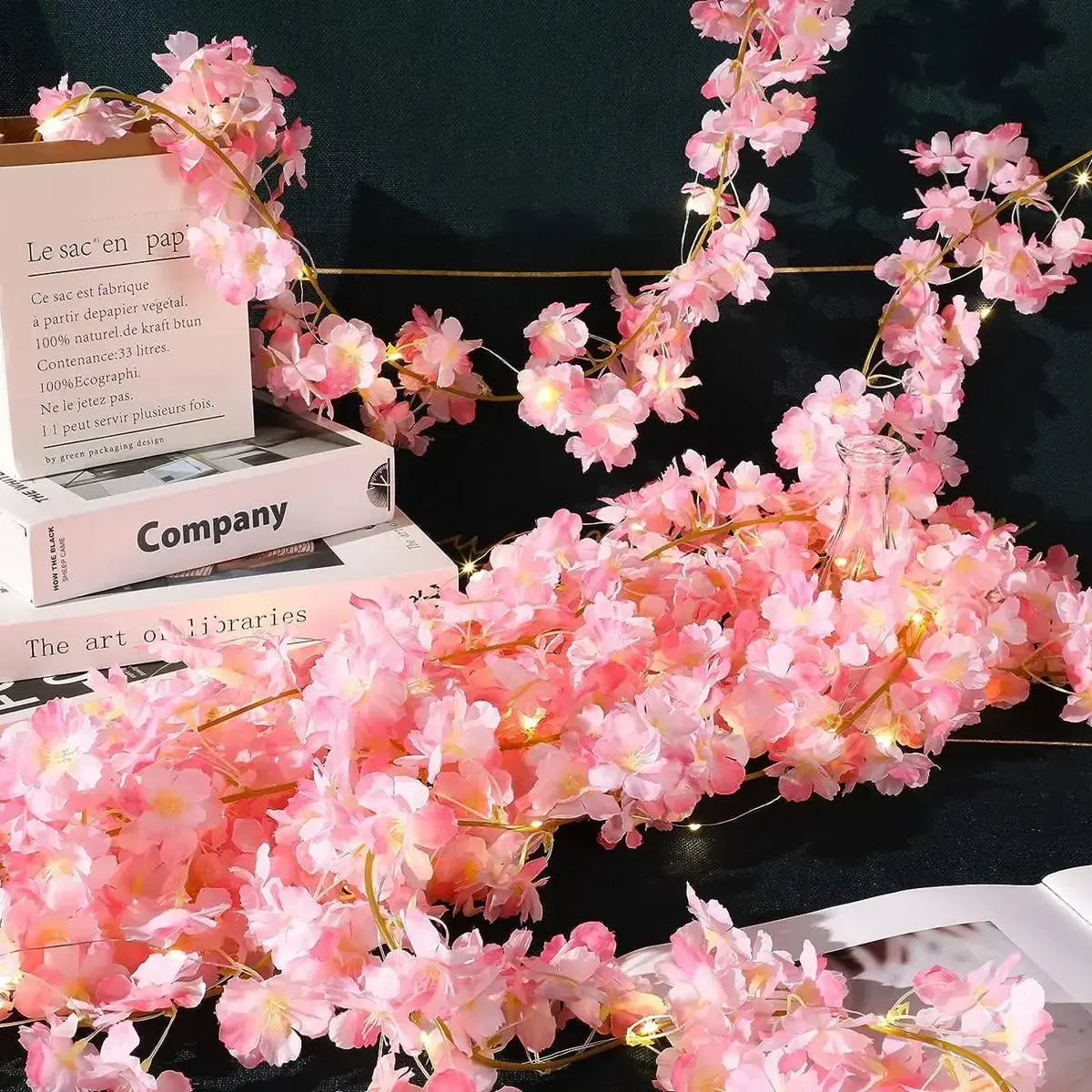 Cherry Blossom Fairy Lights — 20-LED Floral Garland