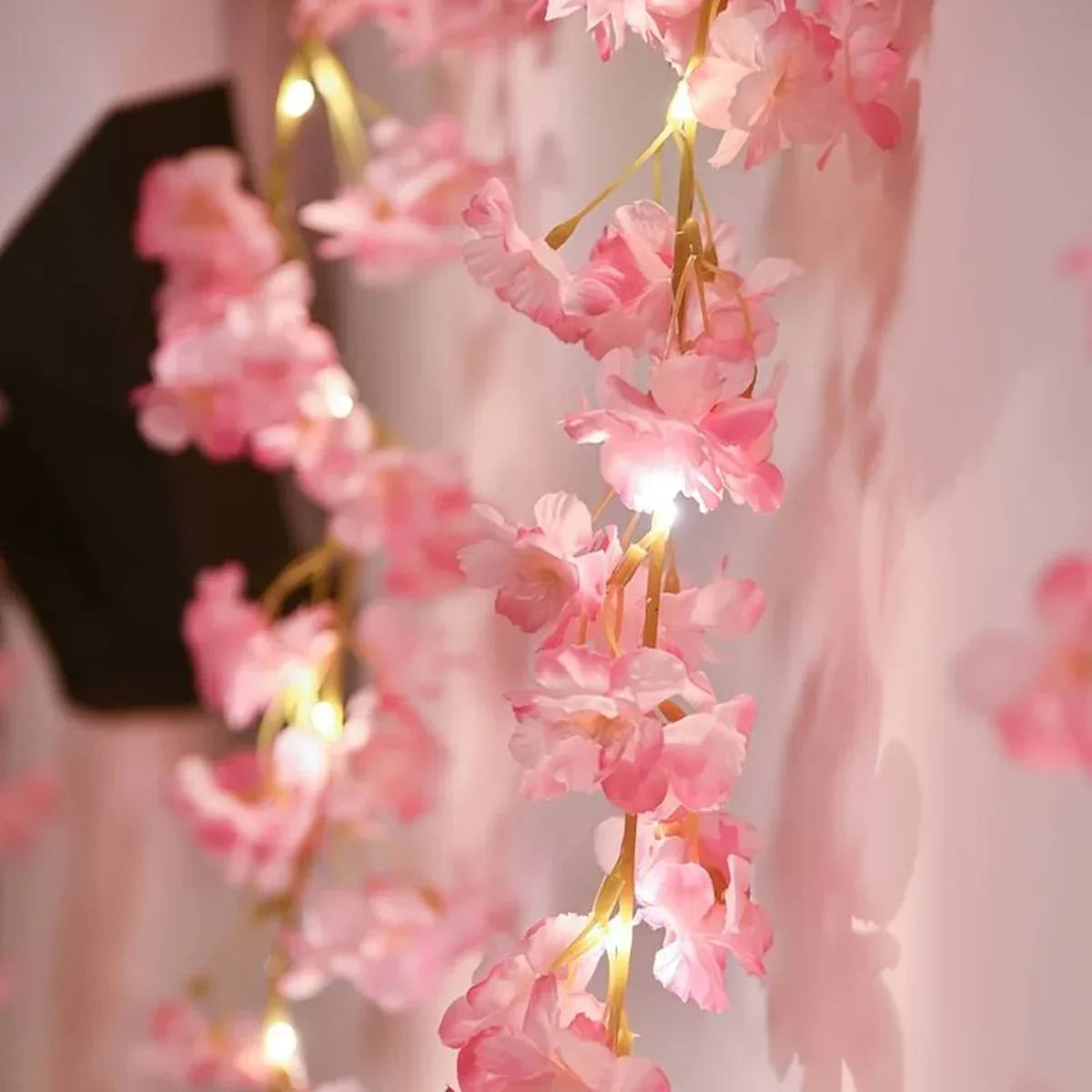 Cherry Blossom Fairy Lights — 20-LED Floral Garland